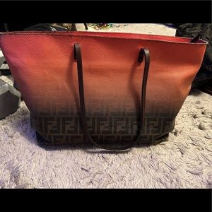 Authentic Fendi Gradient Zucca MM Tote Bag